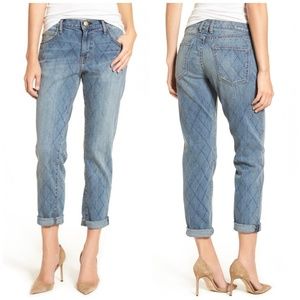 Current/Elliott Stiletto Distressed Quilt Jeans
